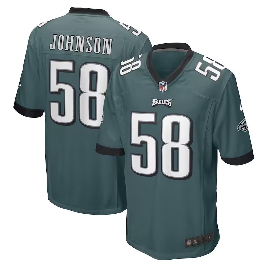 Men Philadelphia Eagles #58 Kyron Johnson Nike Midnight Green Game Player NFL Jersey